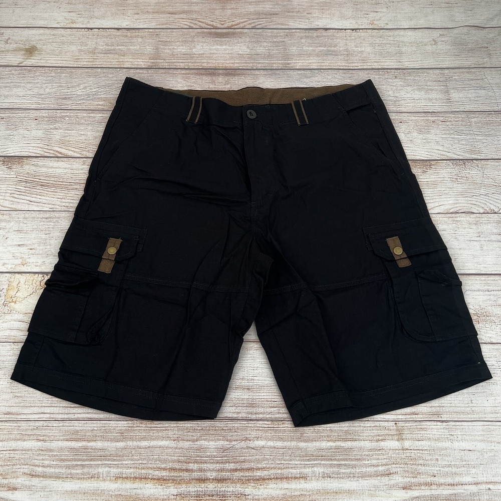 Moheen Adventure Cargo Shorts Mens size 38 Black canvas comfort Shorts